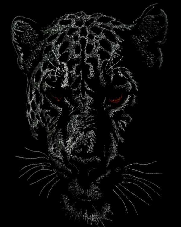 Mystic Jaguar Face Embroidery